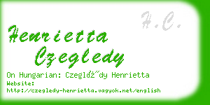 henrietta czegledy business card